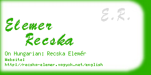 elemer recska business card